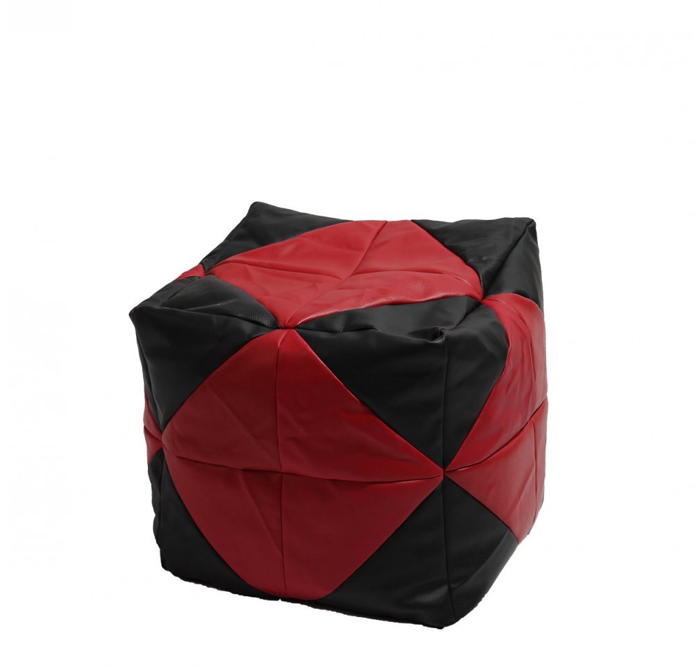 Pufrelax Fotoliu taburet cub red diamond piele eco umplut cu perle polistiren