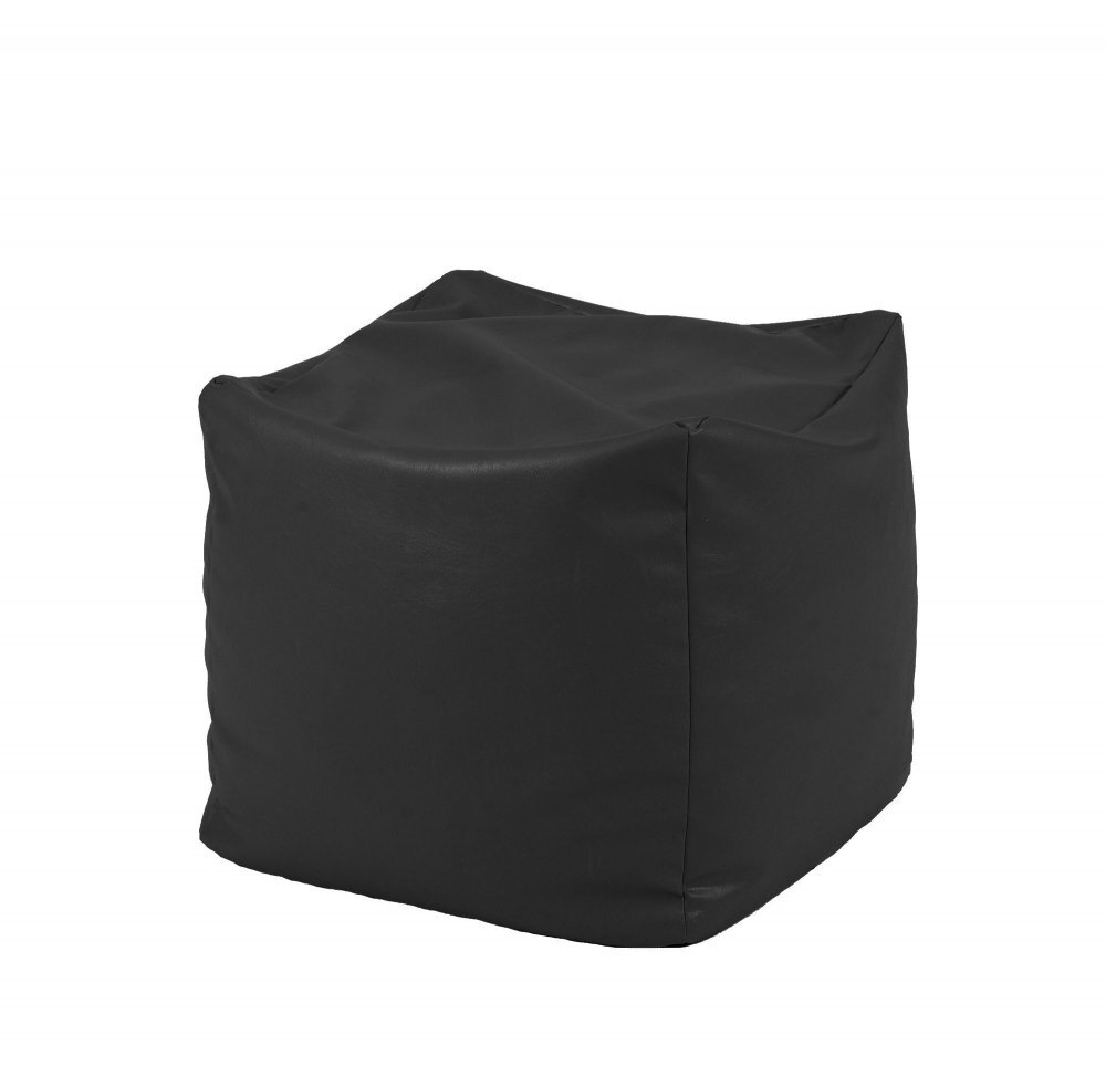 Pufrelax Fotoliu taburet cub teteron black pretabil si la exterior umplut cu perle polistiren