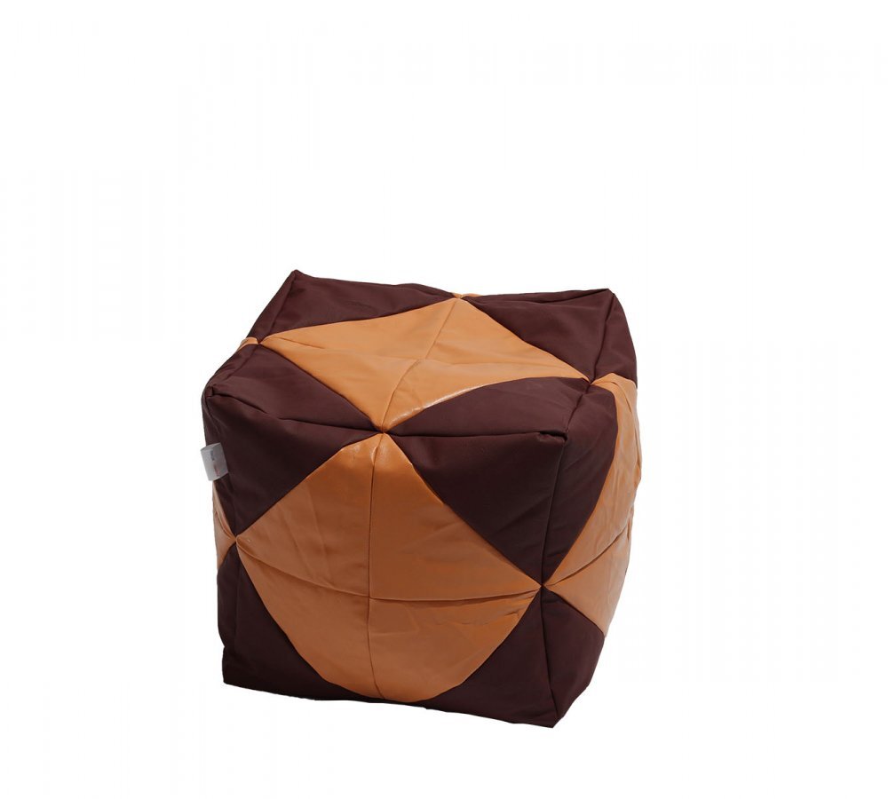 Pufrelax Fotoliu taburet cub wine and toffee piele eco umplut cu perle polistiren