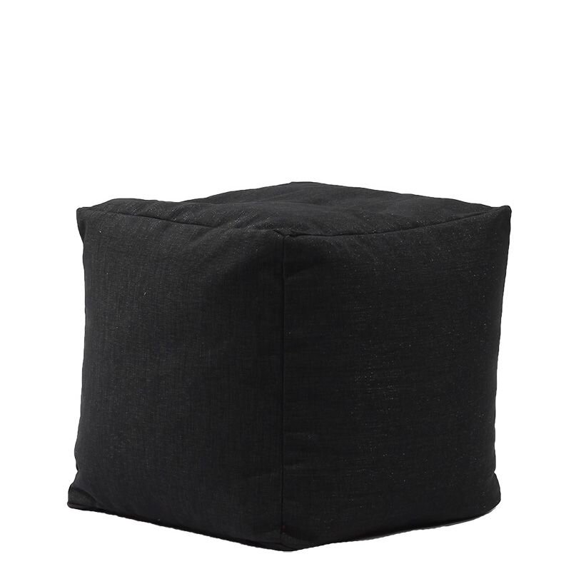 Pufrelax Fotoliu taburet cub xl gama premium eerie black cu husa detasabila textila umplut cu perle polistiren