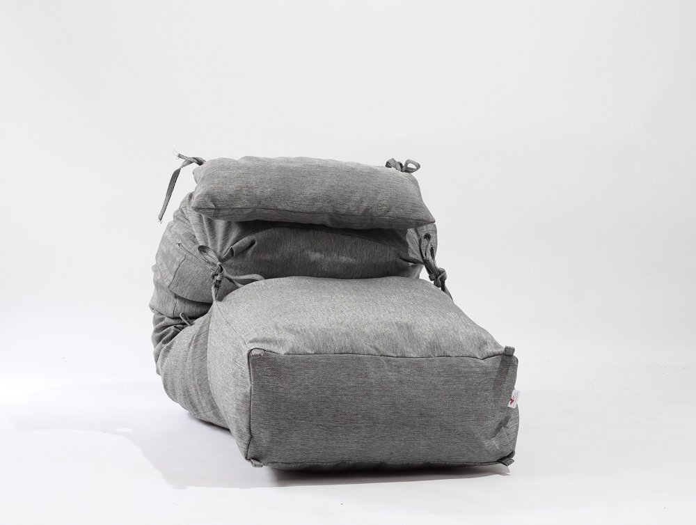 Pufrelax Fotoliu Yoga L + Perna Moon Grey Gama Premium umplut cu fulgi de burete memory mix