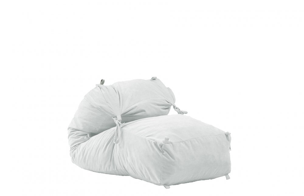 Pufrelax Fotoliu Yoga Minnie Angora Grey Gama Premium umplut cu fulgi de burete memory mix