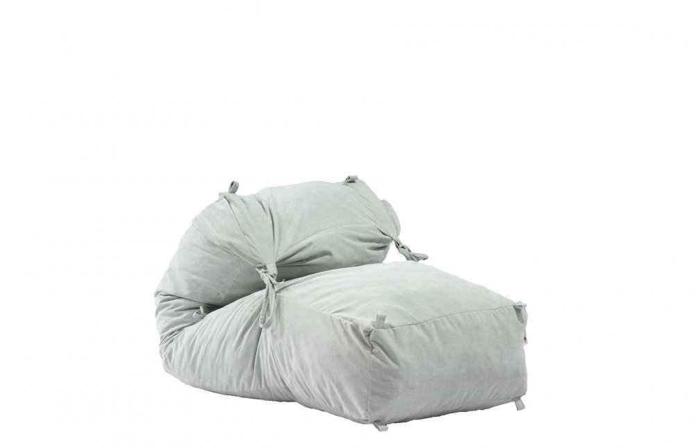 Pufrelax Fotoliu Yoga Minnie Light Mint Gama Premium umplut cu fulgi de burete memory mix
