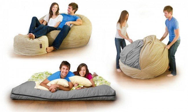 Pufrelax Set fotoliu puf matusalem otoman angora grey umplut cu fulgi de burete memory mix