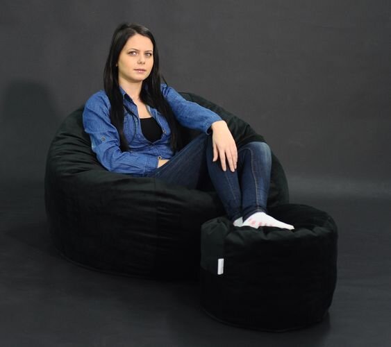 Pufrelax Set fotoliu puf matusalem otoman back velvet umplut cu fulgi de burete memory mix