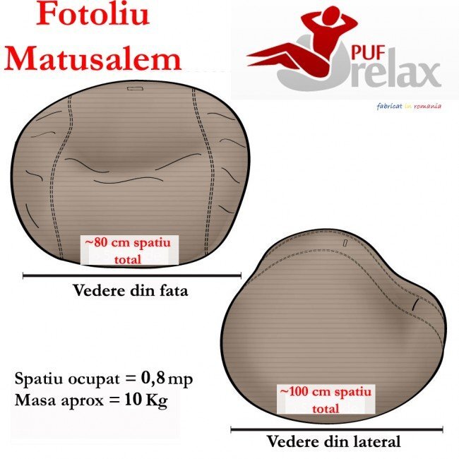 Pufrelax Set fotoliu puf matusalem otoman moon grey umplut cu fulgi de burete memory mix