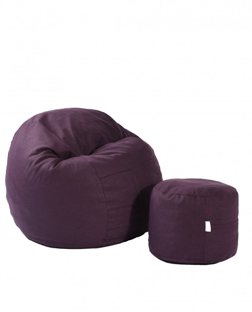 Pufrelax Set fotoliu puf matusalem si otoman fancy purple umplut cu fulgi de burete memory mix