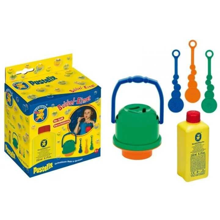 Pustefix Bubble Toys Jucarie baloane de sapun galetusa cu 3 inele si 250 ml solutie