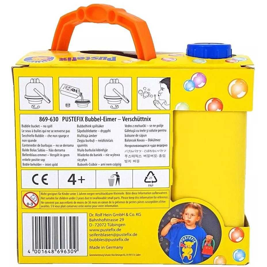 Pustefix Bubble Toys Mega galetusa cu 3 inele mari si 1l solutie baloane de sapun