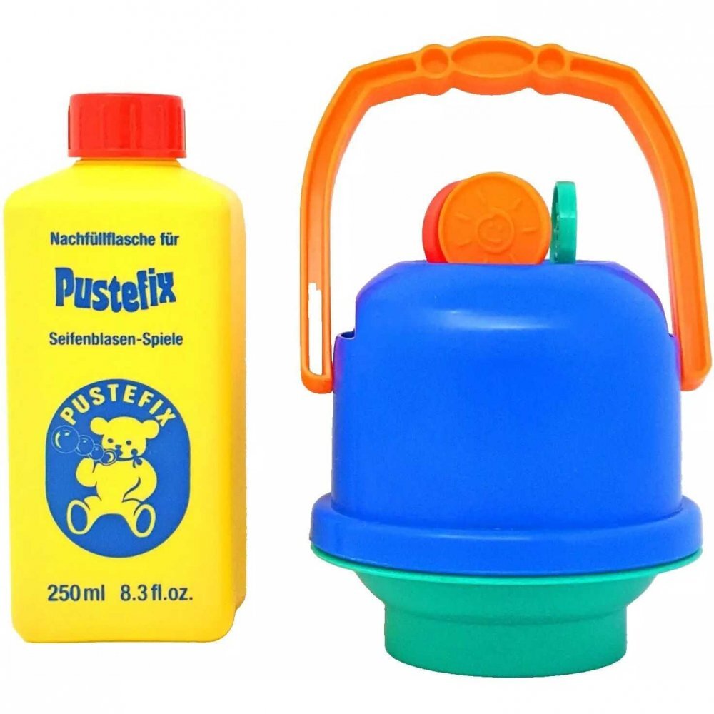 Pustefix Bubble Toys Mega galetusa cu 3 inele mari si 1l solutie baloane de sapun