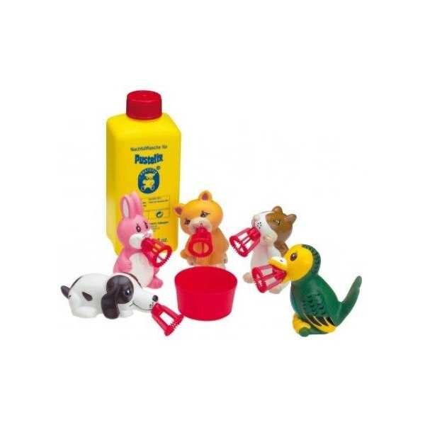 Pustefix Bubble Toys Set baloane de sapun Bubbelix 5 figurine vesele mini animale companie