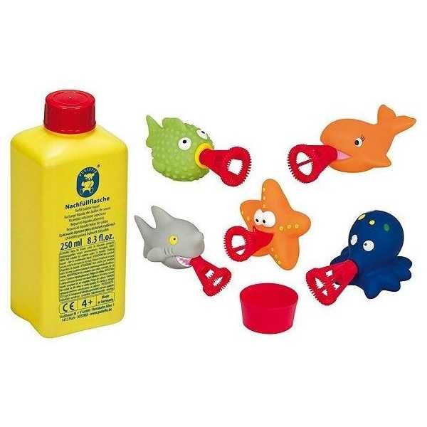 Pustefix Bubble Toys Set baloane de sapun Bubbelix 5 figurine vesele mini animale marine