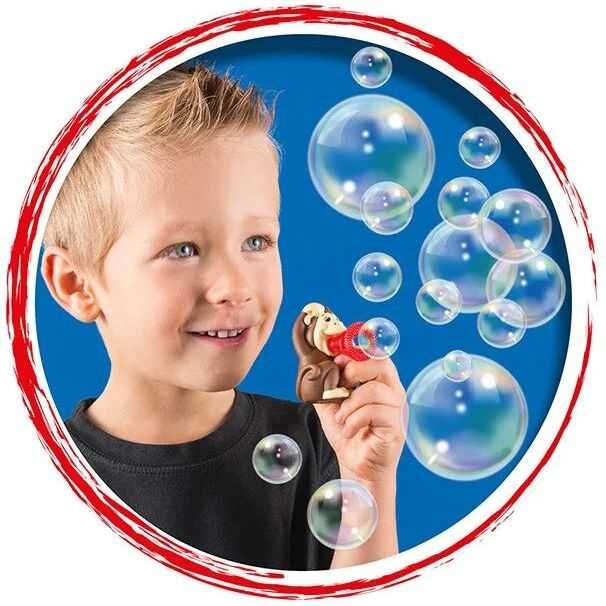 Pustefix Bubble Toys Set baloane de sapun Bubbelix 5 figurine vesele mini animale safari