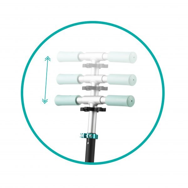QKids Trotineta copii Bro green ghidon reglabil pliabila platforma antiderapanta greutate suportata 40 kg varsta 3 ani+