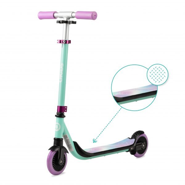 QKids Trotineta copii Bro pastel ghidon reglabil pliabila platforma antiderapanta greutate suportata 40 kg varsta 3 ani+