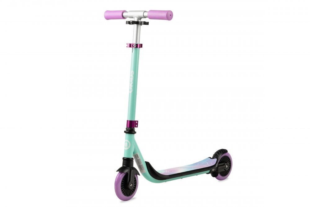 QKids Trotineta copii Bro pastel ghidon reglabil pliabila platforma antiderapanta greutate suportata 40 kg varsta 3 ani+