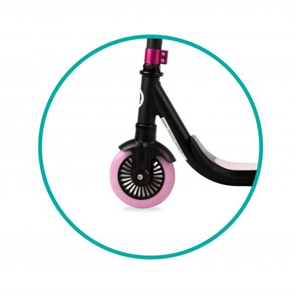QKids Trotineta copii Bro pink ghidon reglabil pliabila platforma antiderapanta greutate suportata 40 kg varsta 3 ani+