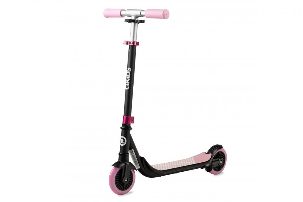 QKids Trotineta copii Bro pink ghidon reglabil pliabila platforma antiderapanta greutate suportata 40 kg varsta 3 ani+