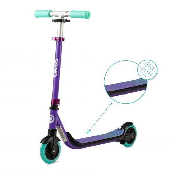 QKids Trotineta copii Bro purple ghidon reglabil pliabila platforma antiderapanta greutate suportata 40 kg varsta 3 ani+