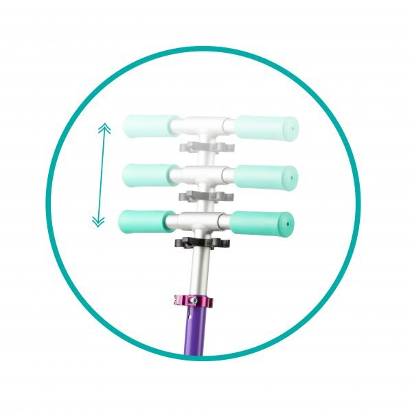 QKids Trotineta copii Bro purple ghidon reglabil pliabila platforma antiderapanta greutate suportata 40 kg varsta 3 ani+