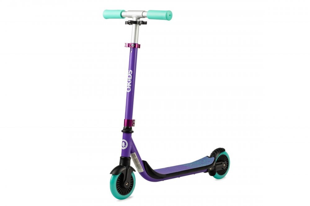 QKids Trotineta copii Bro purple ghidon reglabil pliabila platforma antiderapanta greutate suportata 40 kg varsta 3 ani+