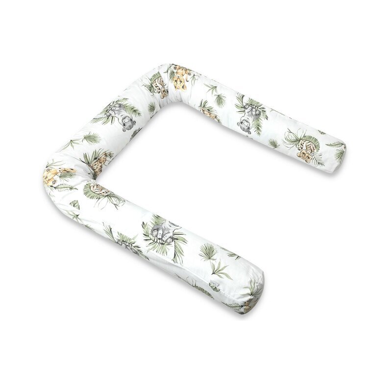 Qmini Aparatoare pentru patut tip rulou cu husa detasabila lungime 180 cm din bumbac Safari