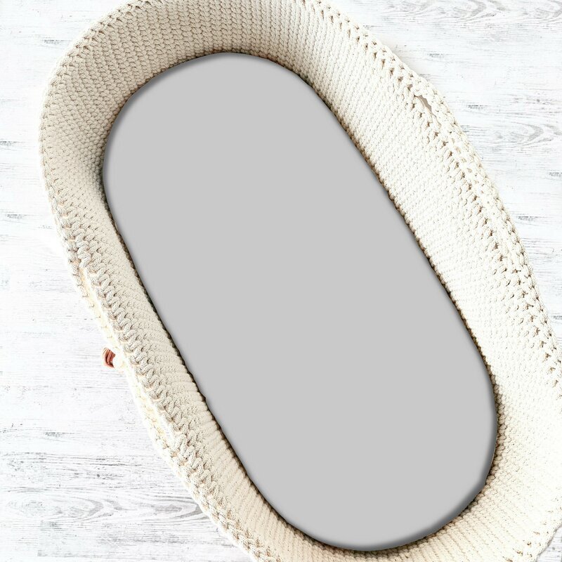 Qmini Cearceaf cu elastic pentru landou carucior si cosulet 80x35 cm din bumbac Gray