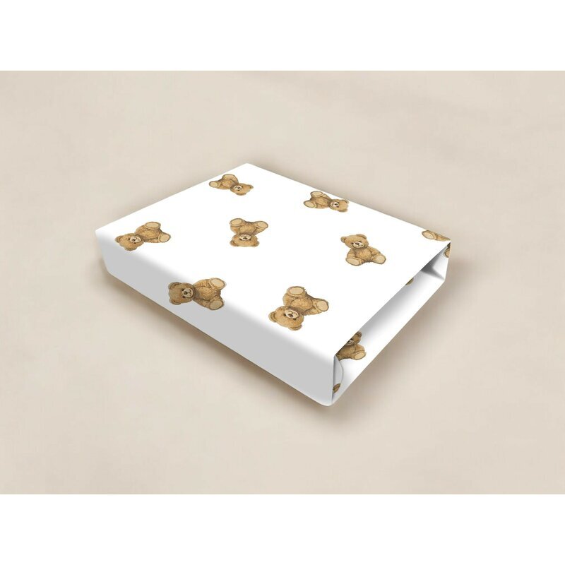 Qmini Cearceaf cu elastic pentru pat 160x80 cm din bumbac certificat Design Teddy Toys