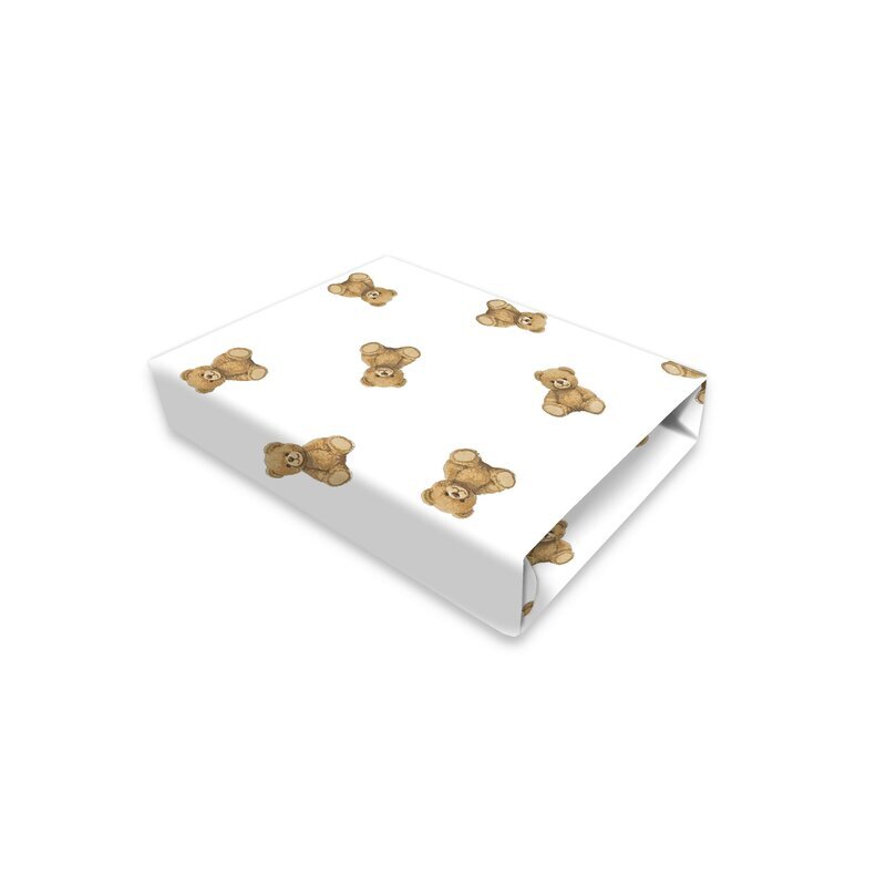 Qmini Cearceaf cu elastic pentru pat 160x80 cm din bumbac certificat Design Teddy Toys