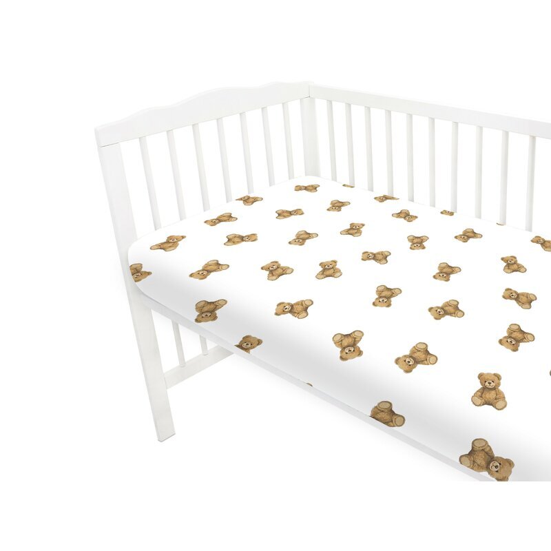 Qmini Cearceaf cu elastic pentru patut 120x60 cm din bumbac certificat Teddy Toys