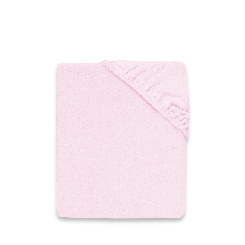 Qmini Cearceaf cu elastic pentru patut 90x40 cm din bumbac terry Pink