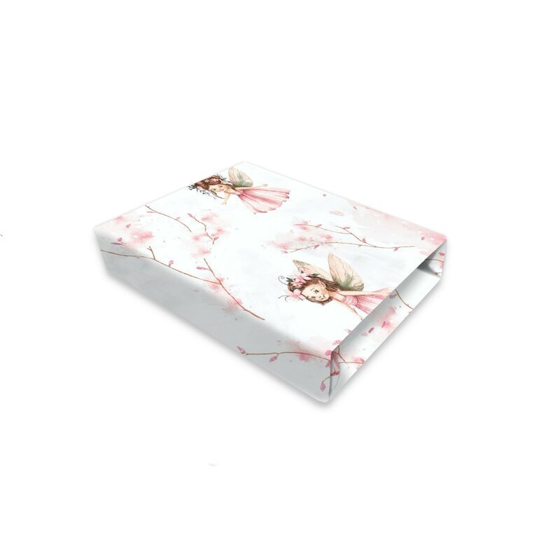 Qmini Cearceaf cu elastic pentru patut co-sleeper Aurora 76x43 cm fairy pink