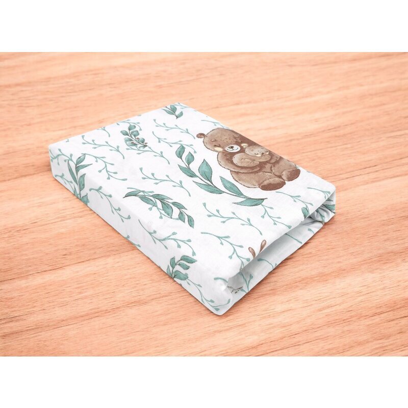Qmini Cearceaf cu elastic pentru patut co-sleeper Aurora 76x43 cm Lulu natural