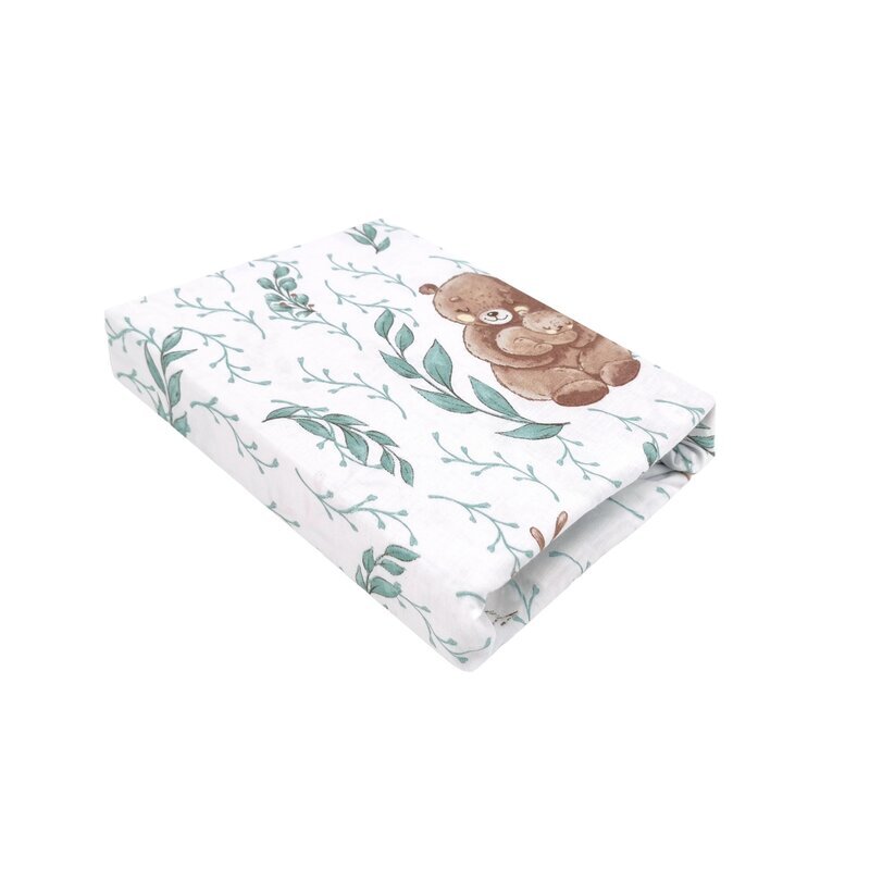 Qmini Cearceaf cu elastic pentru patut co-sleeper Aurora 76x43 cm Lulu natural