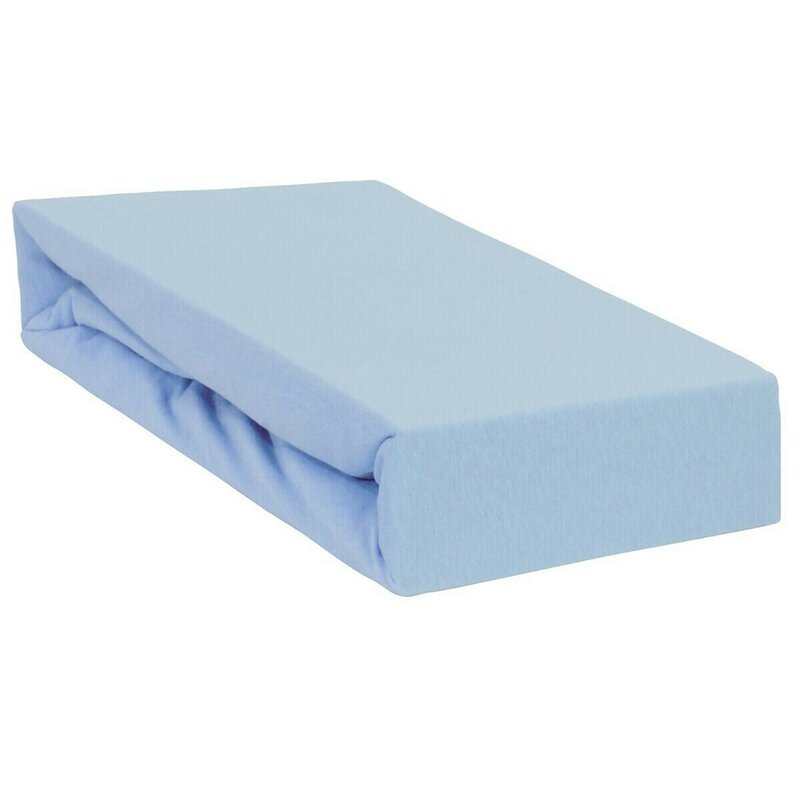 Qmini Cearceaf impermeabil cu elastic pentru patut 120x60 cm din jerseu Blue