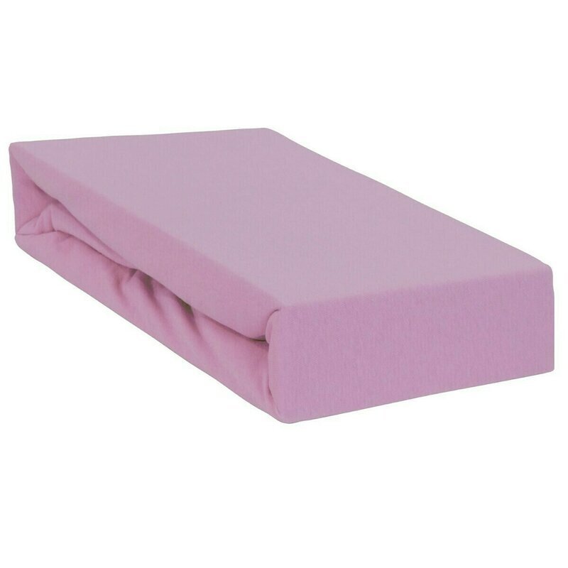 Qmini Cearceaf impermeabil cu elastic pentru patut 120x60 cm din jerseu Pink
