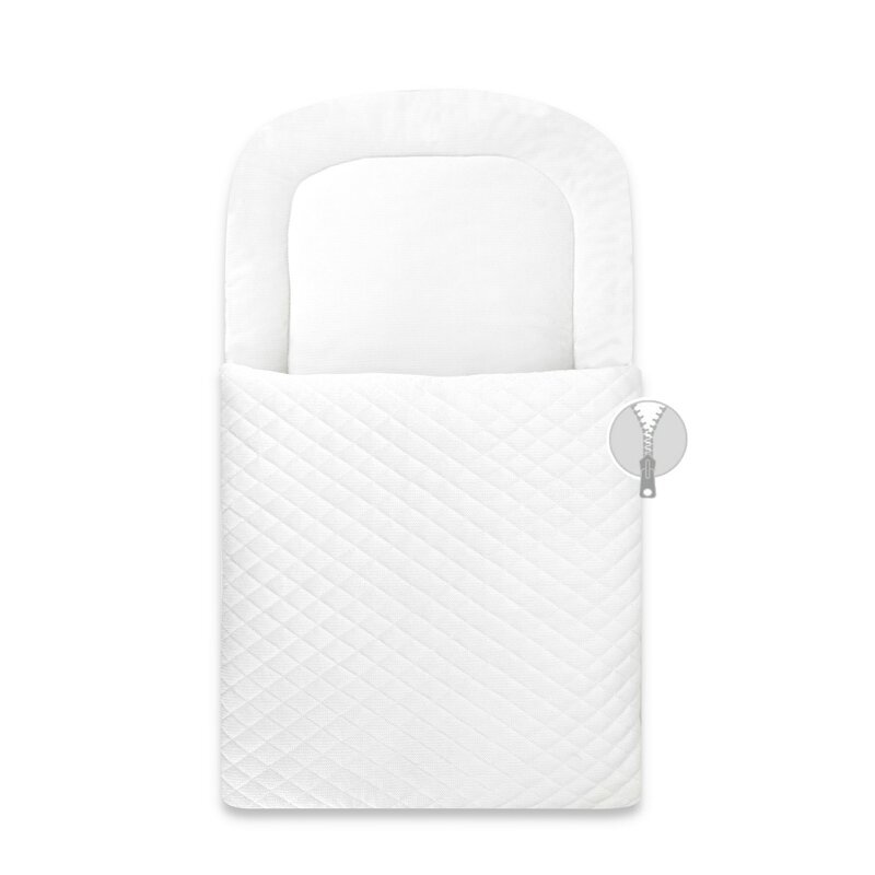 Qmini Paturica de infasat cu fermoar 72x45 cm din catifea matlasata White