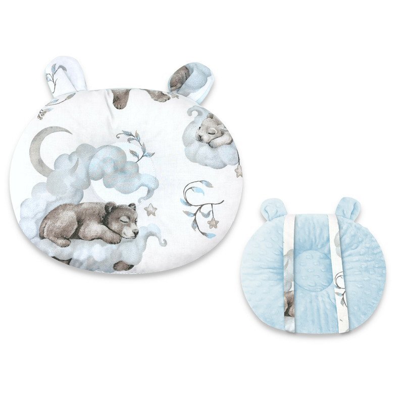 Qmini Perna pentru bebelusi multifunctionala ursulet Minky Teddy Bear and Friends Blue