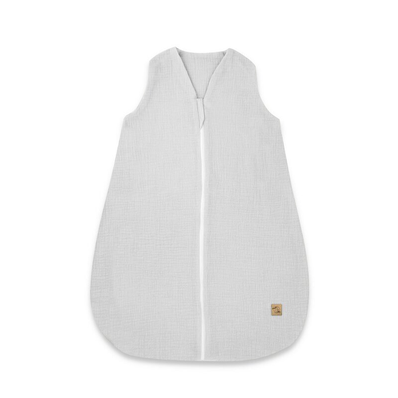 Qmini Sac de dormit Gray cu fermoar de iarna din muselina dubla 70 cm
