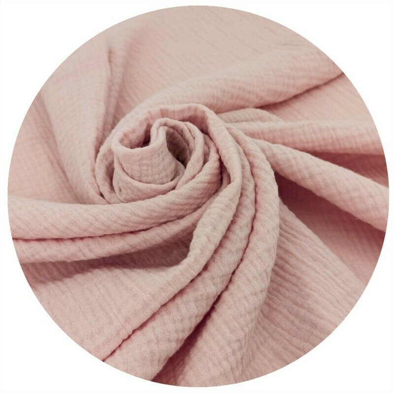 Qmini Sac de dormit Powder Pink cu fermoar de iarna din muselina dubla 70 cm