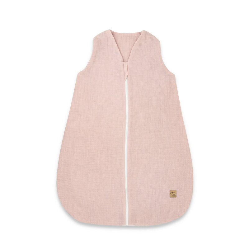 Qmini Sac de dormit Powder Pink cu fermoar de iarna din muselina dubla 70 cm