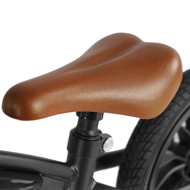 QPlay Bicicleta fara pedale Feduro Negru Balance bike roti 12 inch gonflabile sa ajustabila din piele ecologica varsta 3-6 ani