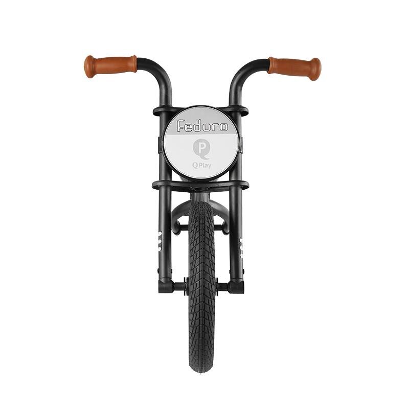 QPlay Bicicleta fara pedale Feduro Negru Balance bike roti 12 inch gonflabile sa ajustabila din piele ecologica varsta 3-6 ani