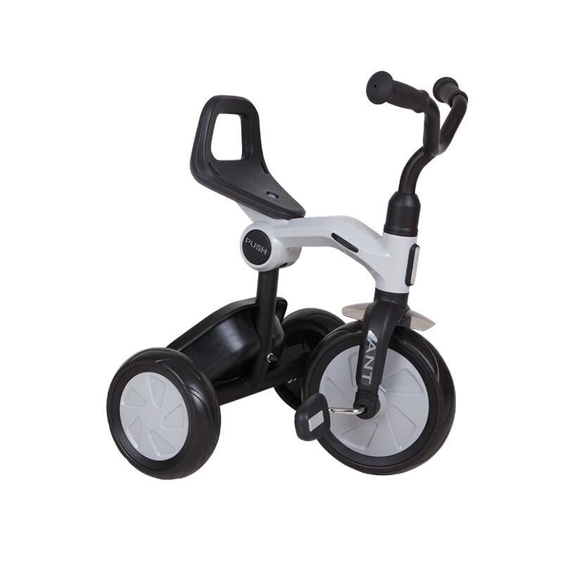 QPlay Tricicleta pentru copii Ant Gri cu pedale pliabila roti din spuma Eva cos pentru jucarii de la 2 ani pana la 25 kg