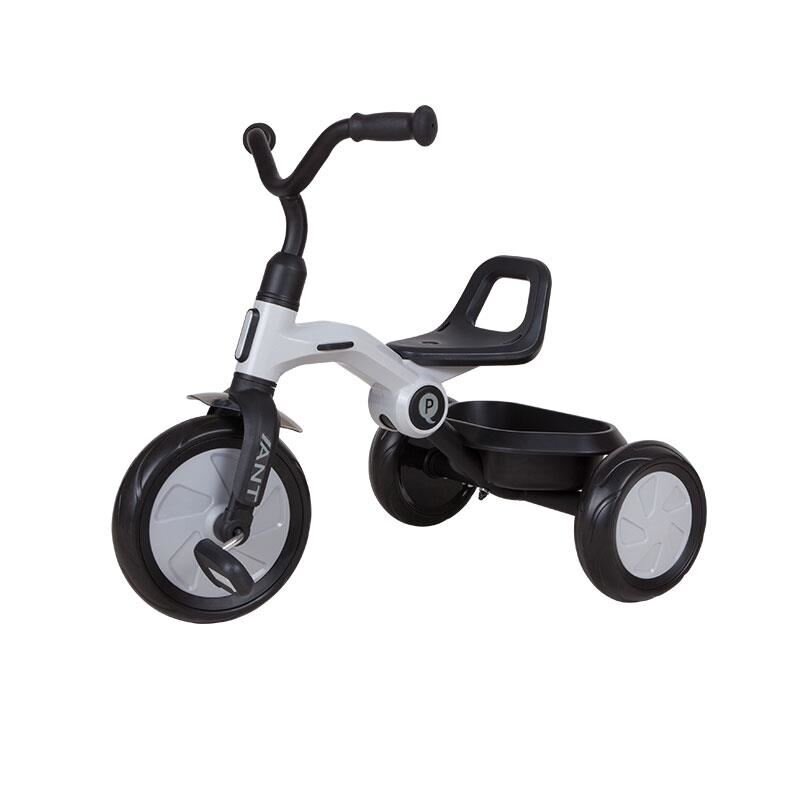 QPlay Tricicleta pentru copii Ant Gri cu pedale pliabila roti din spuma Eva cos pentru jucarii de la 2 ani pana la 25 kg