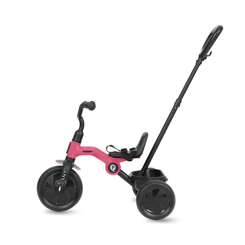 QPlay Tricicleta pentru copii Ant Plus Rose cu roti din spuma EVA pliere compacta cosulet pentru jucarii de la 2 ani pana la 25 kg
