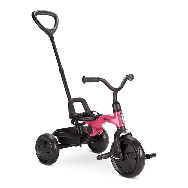 QPlay Tricicleta pentru copii Ant Plus Rose cu roti din spuma EVA pliere compacta cosulet pentru jucarii de la 2 ani pana la 25 kg