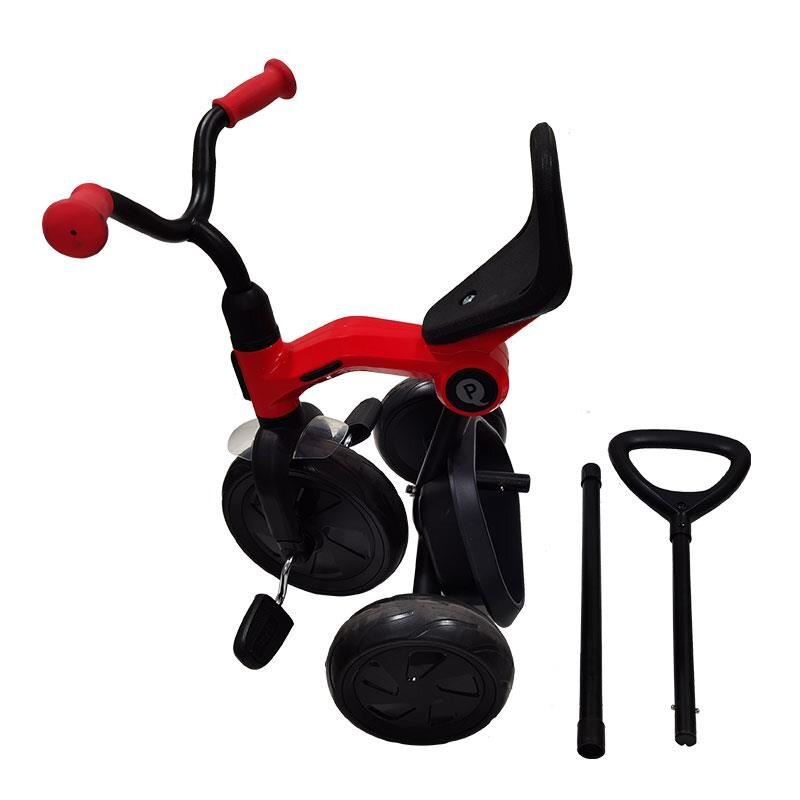 QPlay Tricicleta pentru copii Ant Plus Verde cu roti din spuma EVA pliere compacta cosulet pentru jucarii de la 2 ani pana la 25 kg