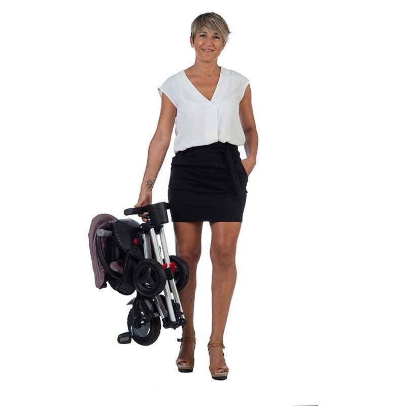 QPlay Tricicleta pentru copii Nova Negru ultrapliabila roti Eva cadru din aluminiu scaun rotativ sistem roata si ghidon liber varsta 10 luni+