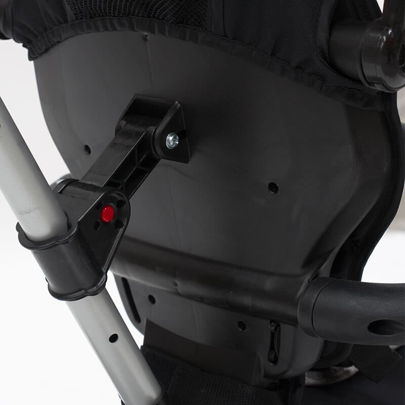 QPlay Tricicleta pentru copii Rito+ Gri pliabila cu spatar reglabil cu pozitie de somn 2 tipuri de suporti pentru picioarecopertina cu protectie UV si roti din cauciuc Eva